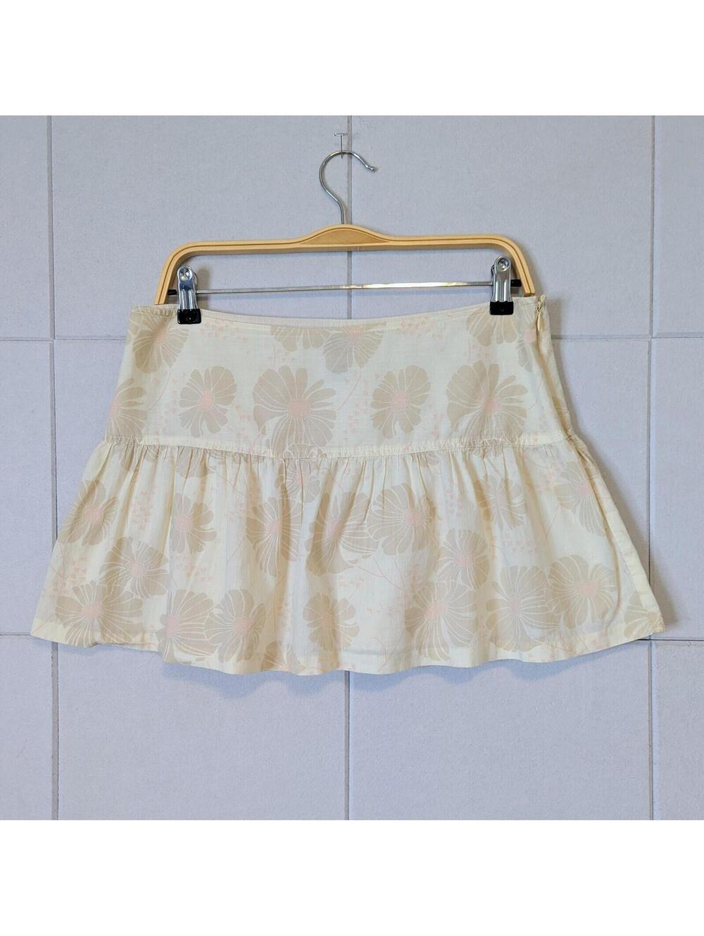 Vintage y2k American Eagle floral micro mini tiered ruffle skirt